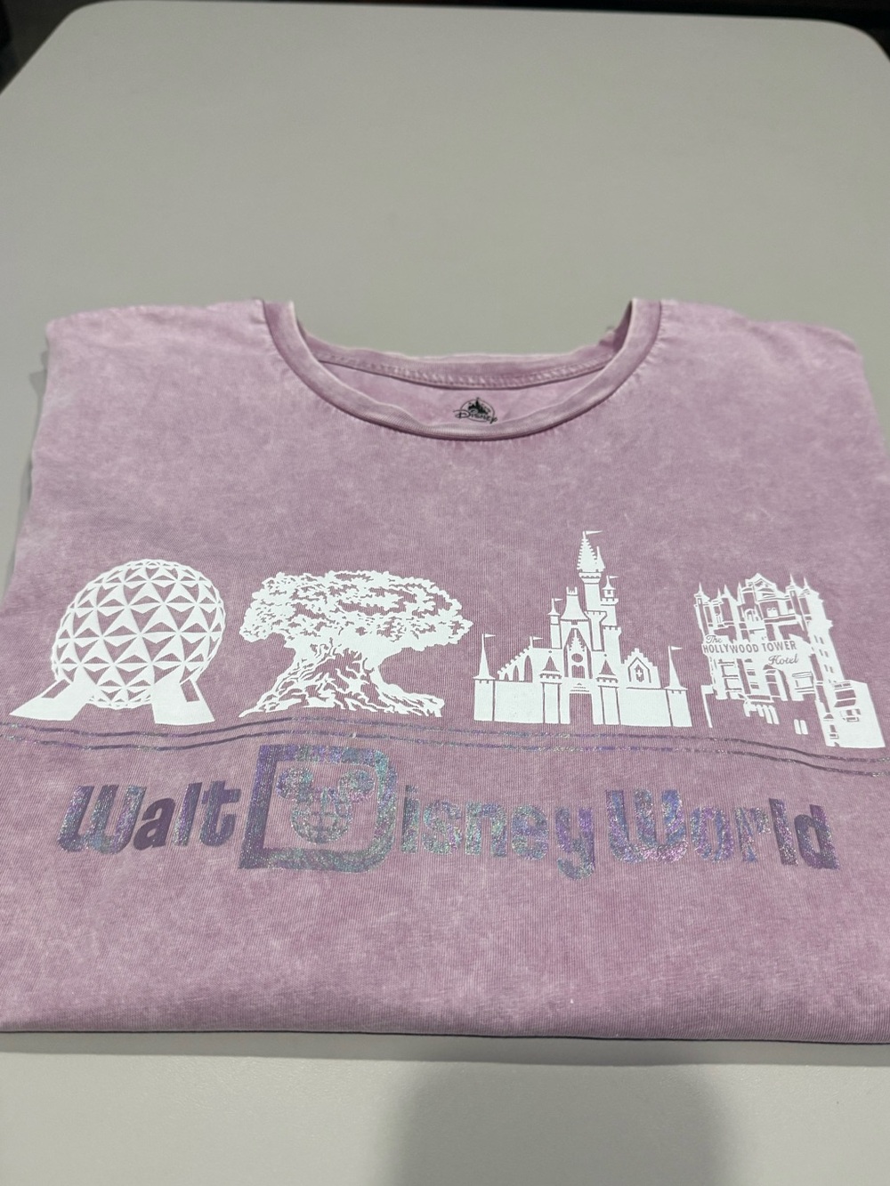 Walt Disney World Womens Crewneck T-Shirt - Light Pink Graphic Size L